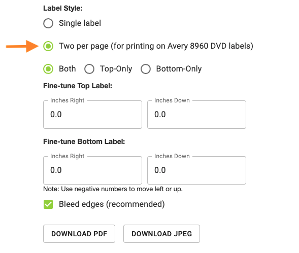 How do I print DVD labels?